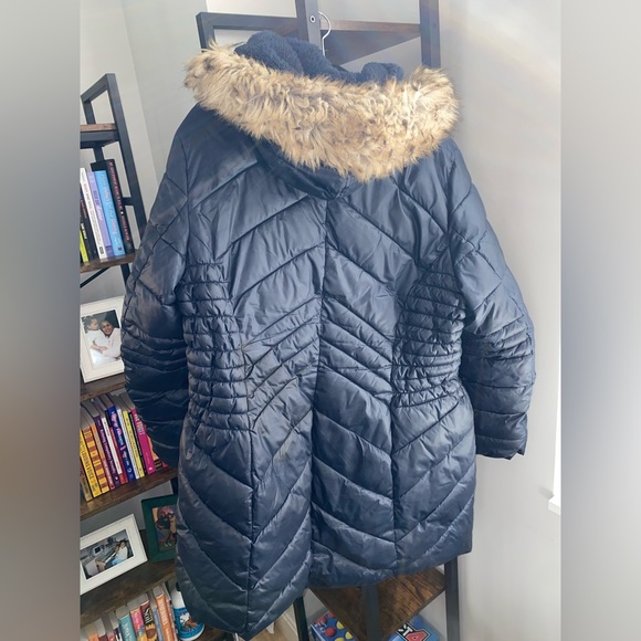 Women's Faux-Fur-Trim Hooded Puffer Coat - Picture 2 of 3